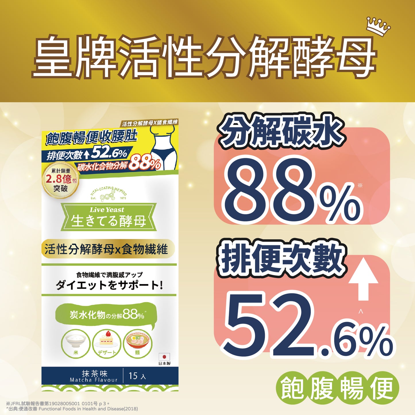 LIVE YEAST 活性分解酵母(膳食纖維-全身高效版) 抹茶味 15條