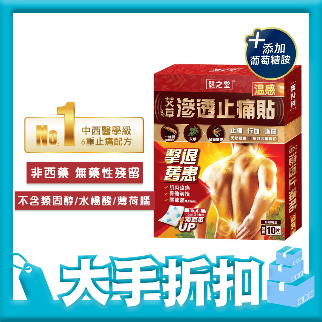 健之堂 艾草滲透止痛貼 (溫感)10盒裝 - MH Pro