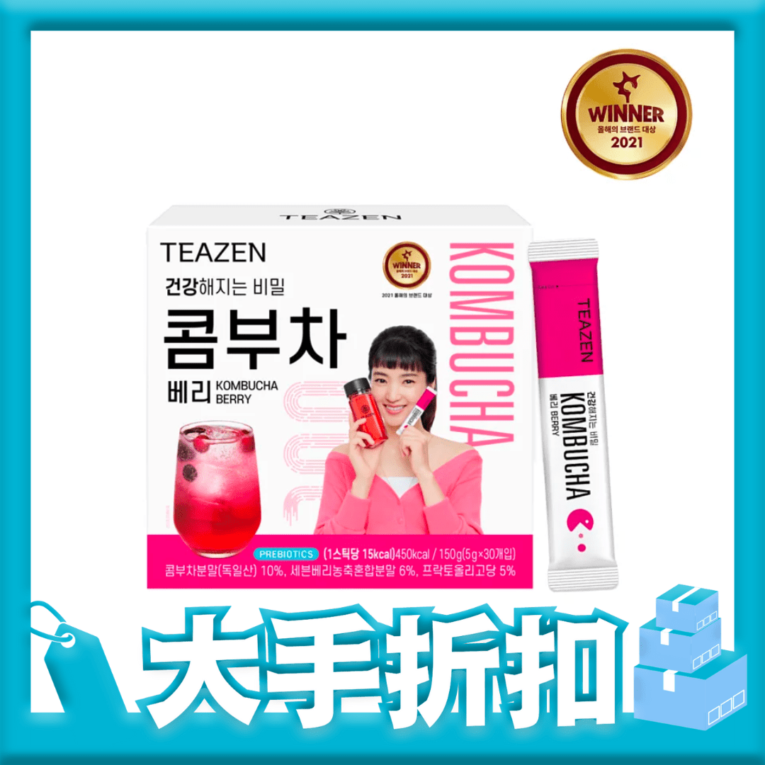 TEAZEN 益生菌康普茶 (雜莓味) 30條裝 x 6盒裝 - MH Pro