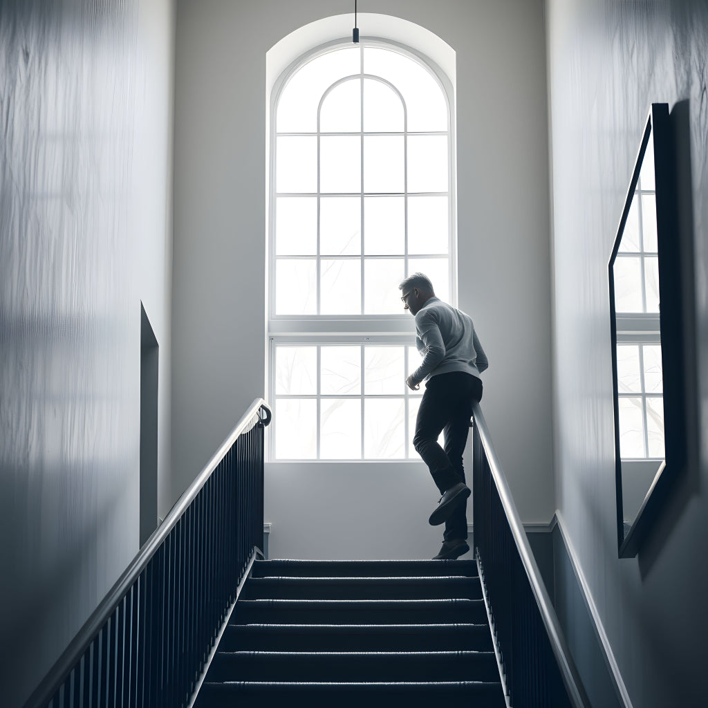 上樓梯膝蓋痛的原因與解決方法：用石墨烯艾草溫熱舒壓貼幫你舒緩關節不適(示意圖)