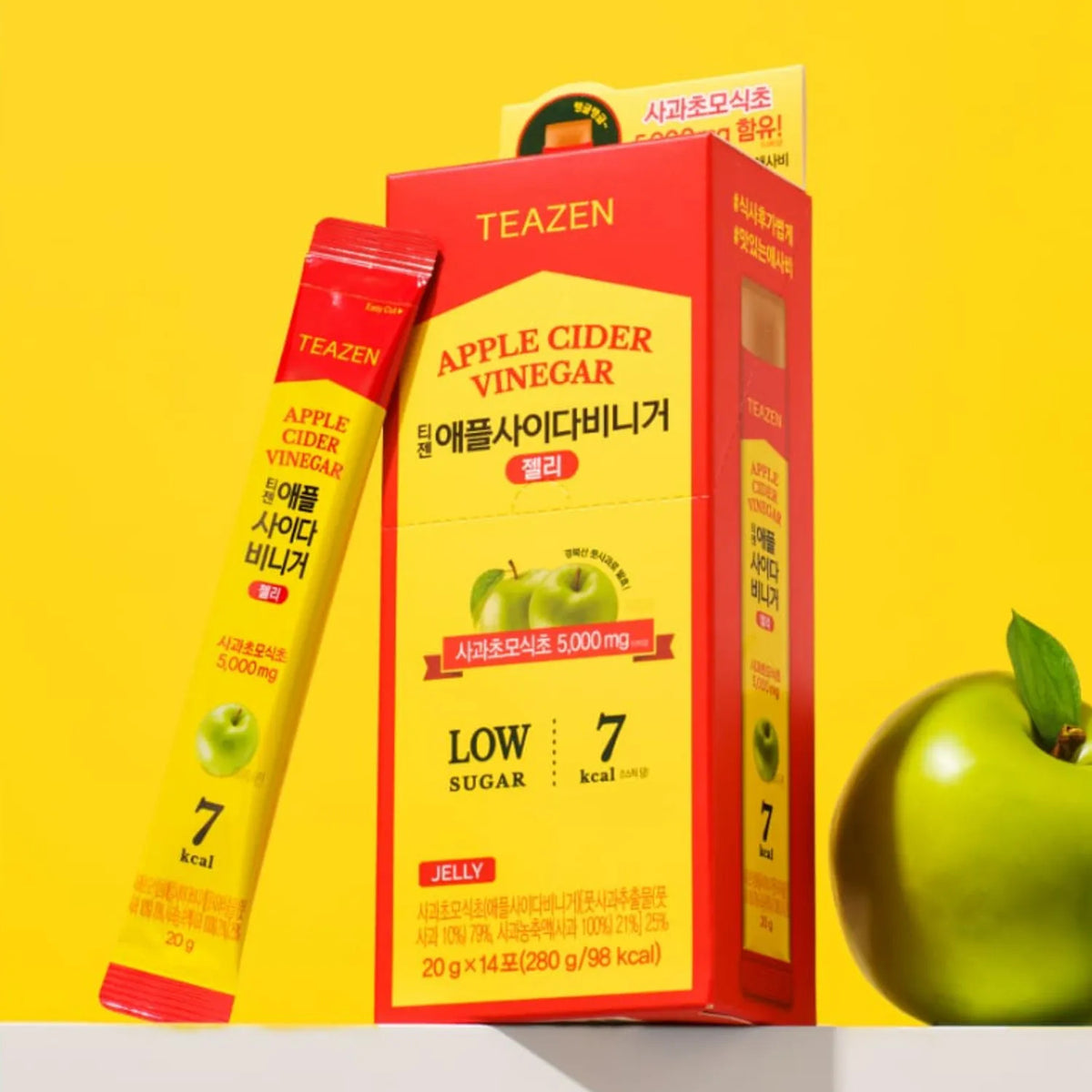 TEAZEN 蘋果醋7卡飽腹控食燃脂啫喱 14條