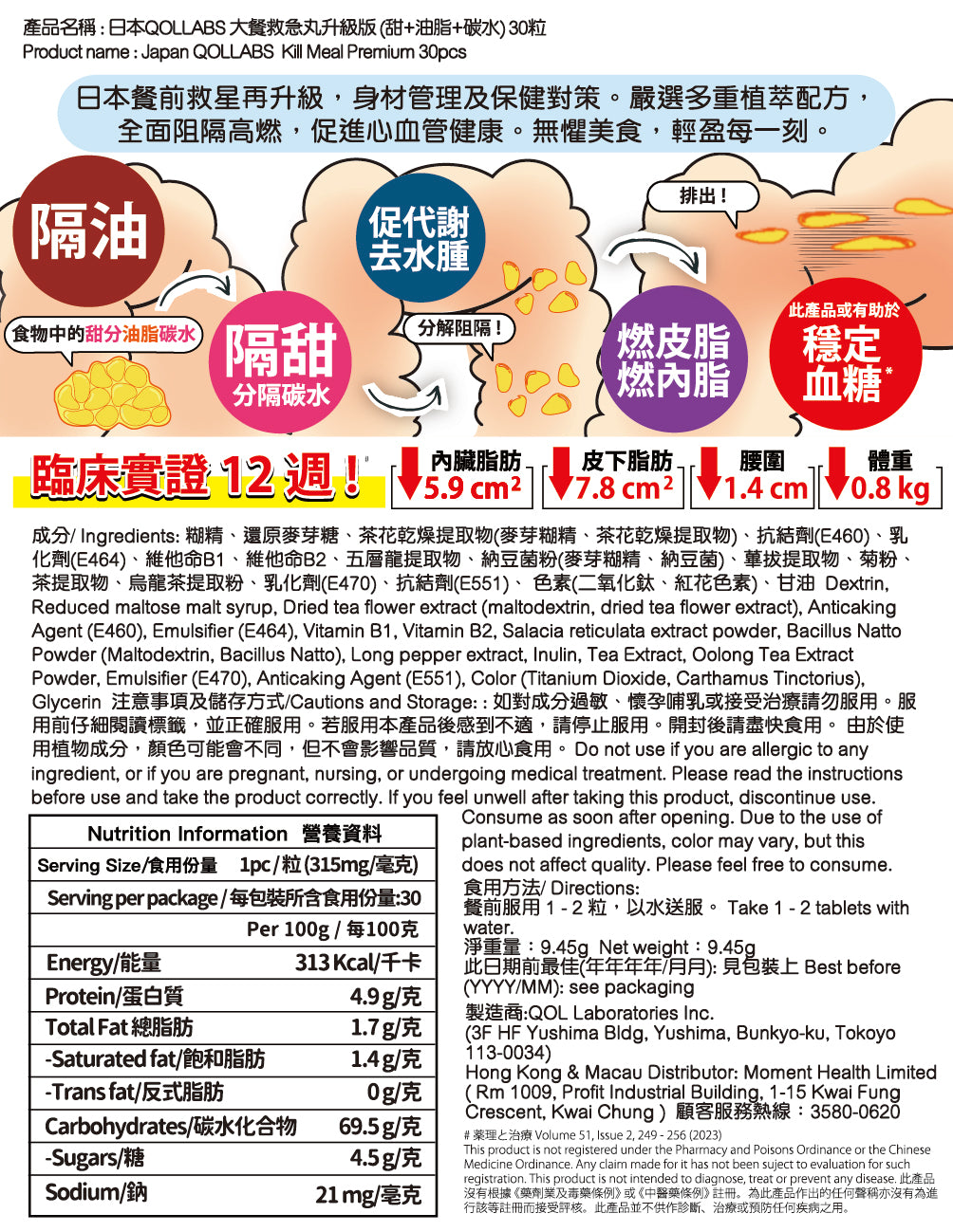 killmealpremium30slabeloutlined臨床實證與成分介紹